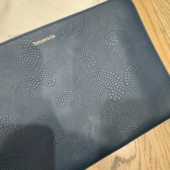 Tiffany & Co. Navy Leather Clutch - Picture 4 of 11